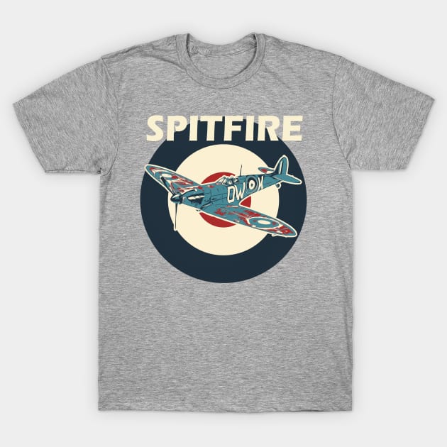 RAF Spitfire Aircraft Roundel WW2 Plane T-Shirt by BeesTeez